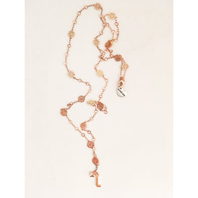 Initial Long Necklace - Rose Gold - Miraposa