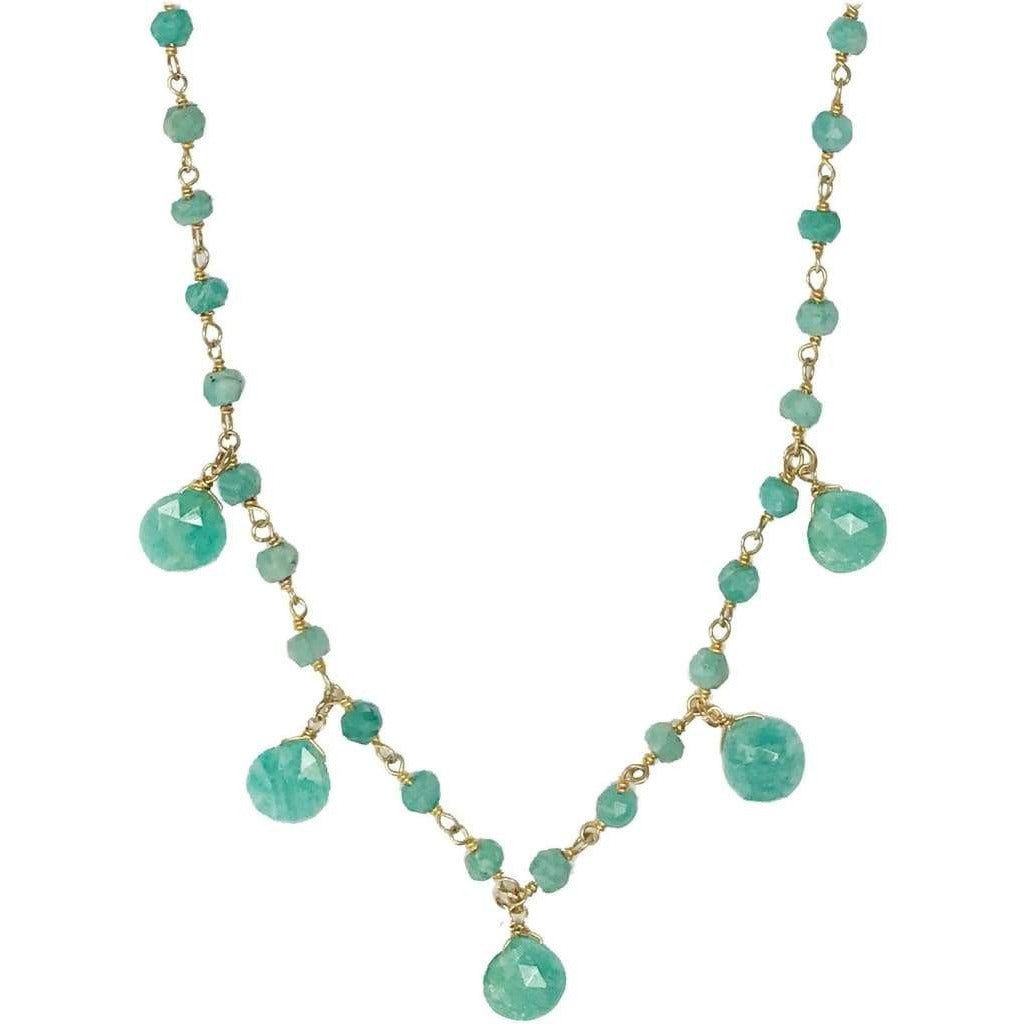Amazonite Necklace with Teardrop - 14k Gold Vermeil