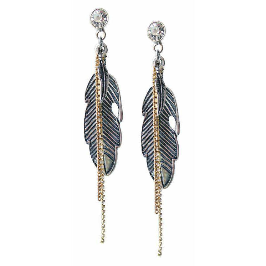 Dangle and Drop Earrings With Big Feathers. - Miraposa