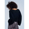 Black Short Knit Sweater - Miraposa