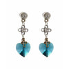 Deep Blue Crystals Drop Earrings - Miraposa