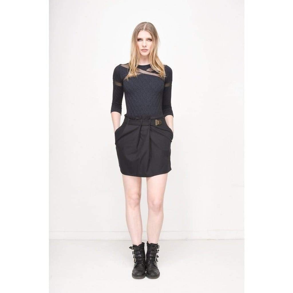 Paperbag Black Mini Skirt