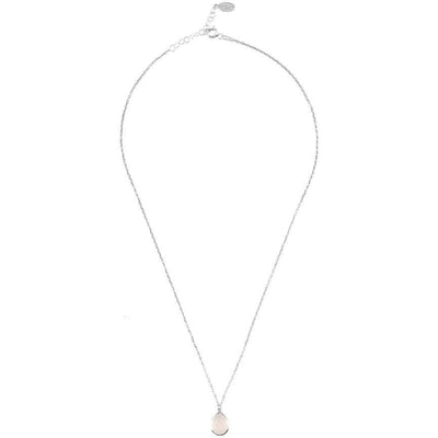 Pisa Mini Teardrop Necklace Silver Rose Quartz - Miraposa