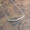 Sterling Silver Curved Bar Necklace - Miraposa