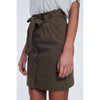 Mini Khaki Skirt With Front Buttons - Miraposa