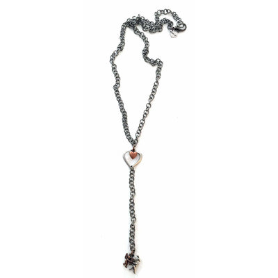 Heart and Cupid Necklace in Silver and Copper - 2 Colors - Miraposa