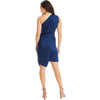 One Shoulder Asymmetrical Dress - Dark Blue - Miraposa