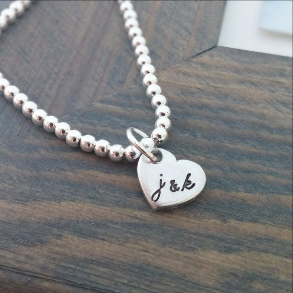 Personalized Bracelet With Hand Stamped Initials - Miraposa