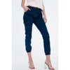 Jeans in Navy With Cargo Pockets - Miraposa