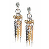 Handmade Crystal Earrings, Gold Brass Chains, Pointed Studs Cluster Earrings - Miraposa