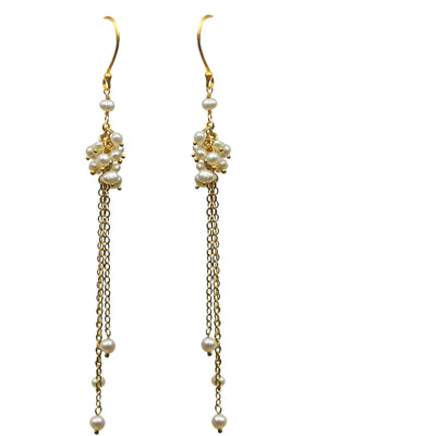 Pearl Cluster Vermeil Earrings - Miraposa