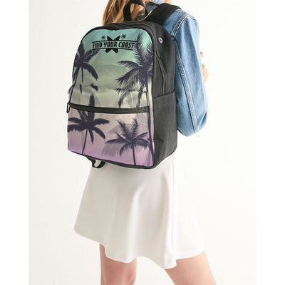 Find Your Coast Palm Paradise Small Canvas Backpack - Miraposa
