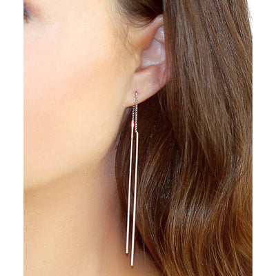 Bar and Chain Threader Earrings - Miraposa