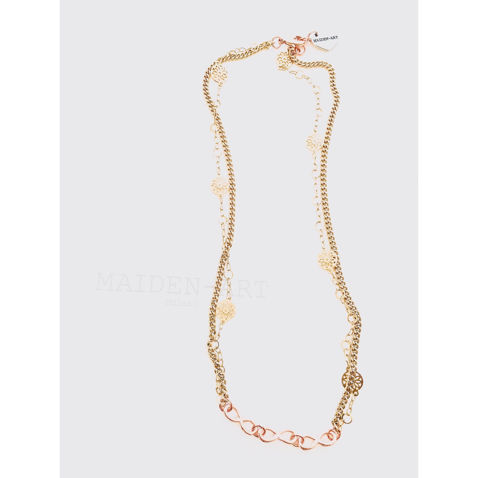 18kt Gold Plated Infinity Necklace - Rose Gold - Miraposa