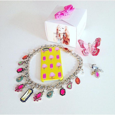 Bib Necklace With Colorful Swarovski Crystals - Miraposa