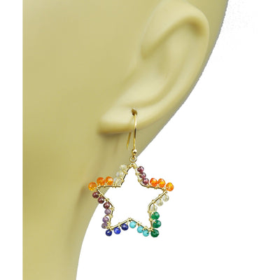 Chakra Star Vermeil Earrings - Miraposa