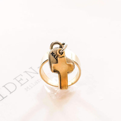 Cross Ring in Gold Plated Brass - Miraposa