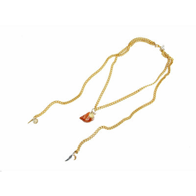 Gold Necklace With Agate Stone - Miraposa