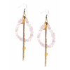 Rose Quarz Drop Earrings With Moon Charm. Perfect for Parties, Summer Time and Gift for Her. - Miraposa