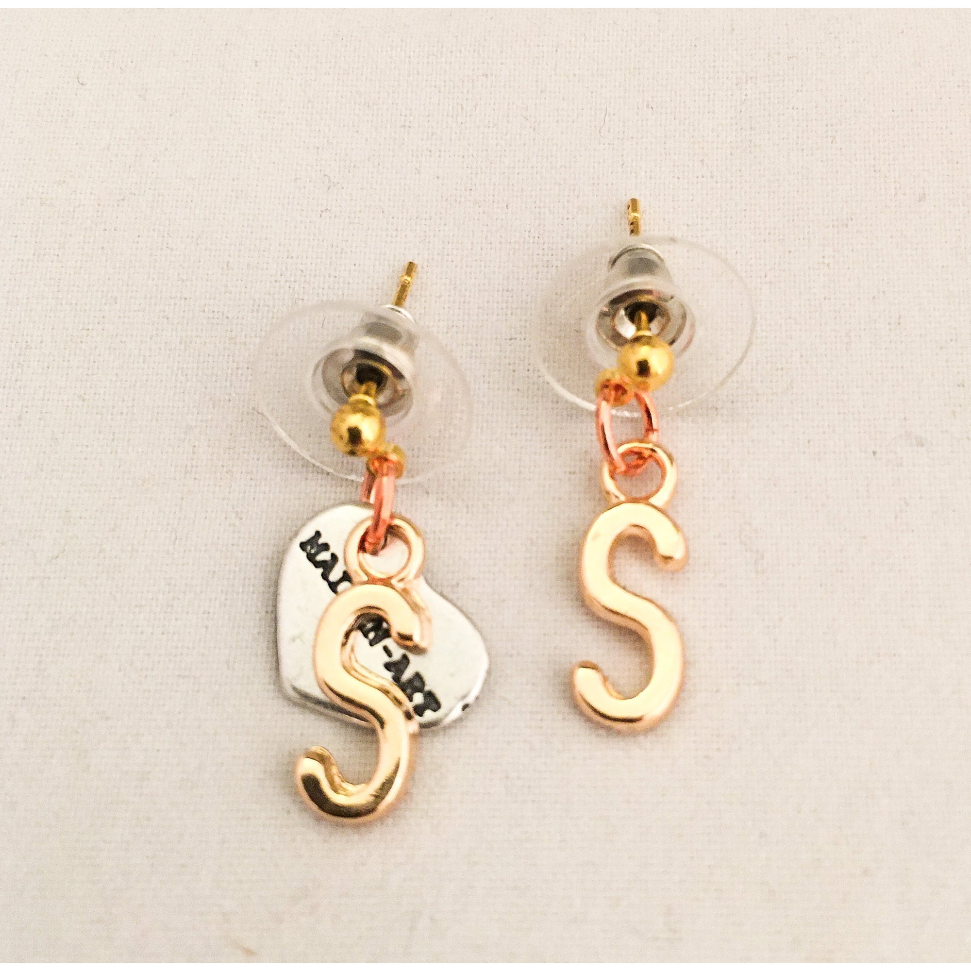 Initial Earrings Stud in 18kt Gold Plated Brass
