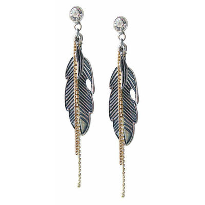 Dangle and Drop Earrings With Big Feathers. - Miraposa
