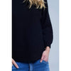 Black Knit Crew Neck Sweater - Miraposa