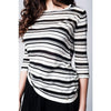 Black Striped Knit Sweater with Glitter - Miraposa