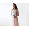 Blush Off-The-Shoulder Lace and Tulle Maxi Dress - Miraposa