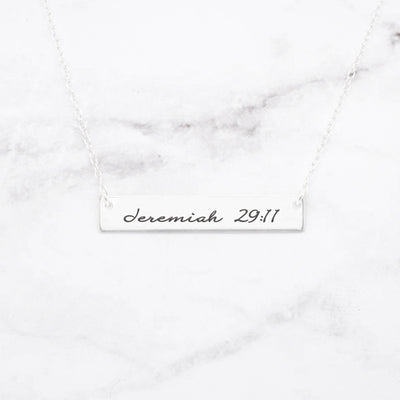 Jeremiah 29:11 Necklace - Gold Bar Necklace - Miraposa
