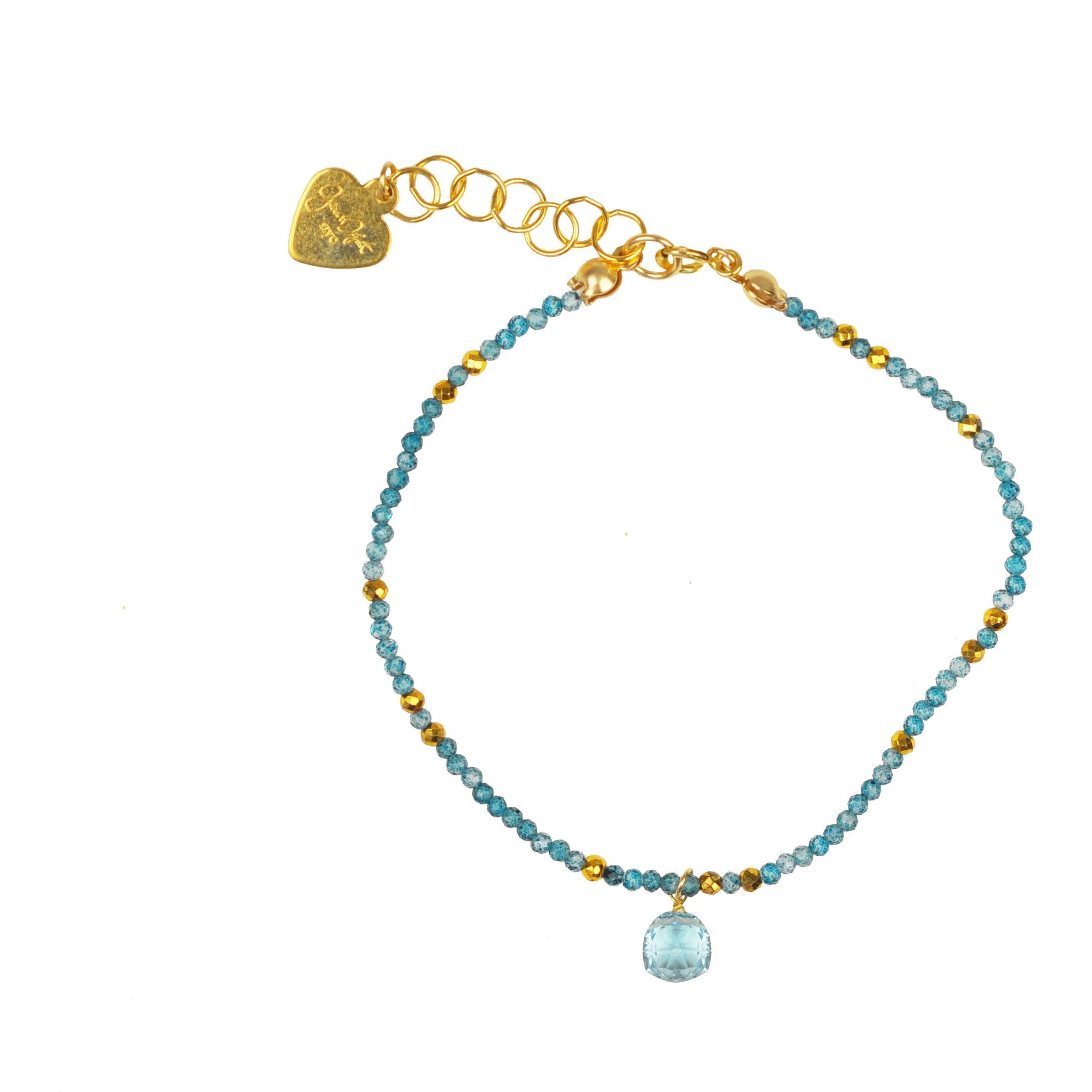 Apatite And Aquamarine Delicate Bracelet