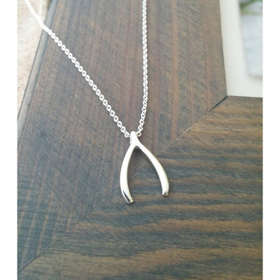 Silver Wishbone Necklace - Miraposa
