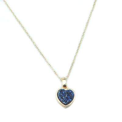 Heart Druzy Necklace in Gold - Miraposa