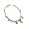 Beaded Necklace With Pink & Green Swarovski Crystals - Miraposa