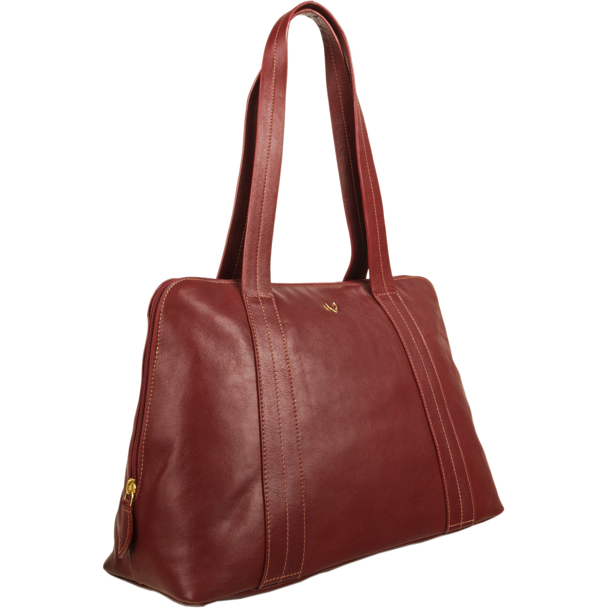 Cery Leather Multi-Compartment Tote - Burgundy