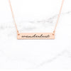 Wanderlust - Gold Quote Bar Necklace - Miraposa