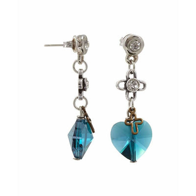 Deep Blue Crystals Drop Earrings - Miraposa