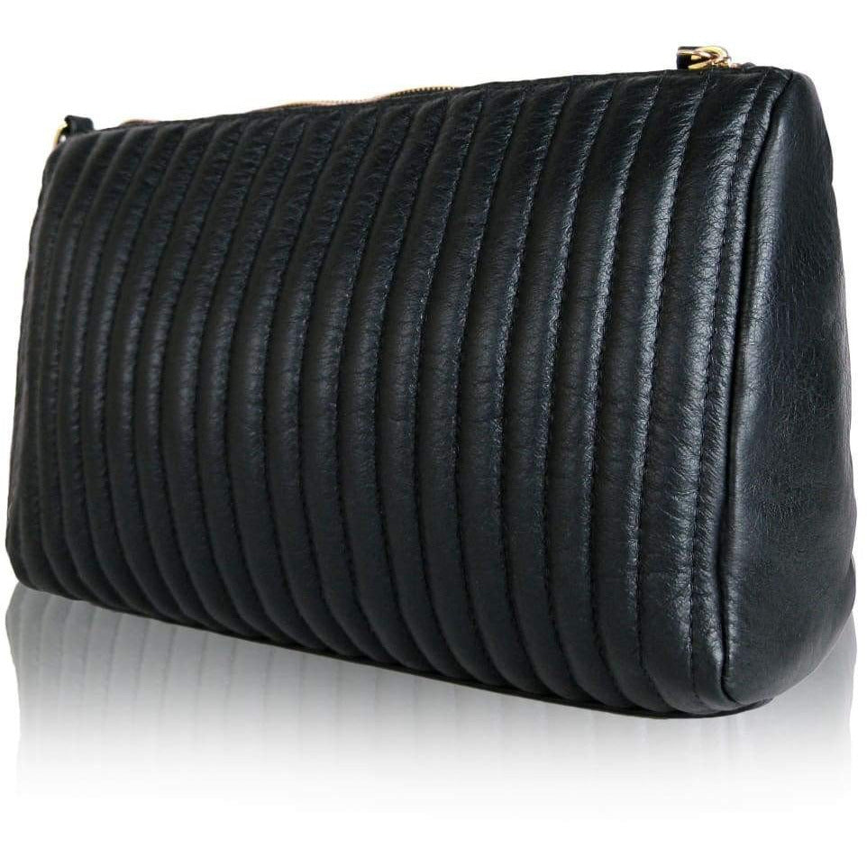 Leistena Handcrafted Quilted Leather Clutch