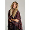 On The Hunt Poncho with Faux Fur Collar - Miraposa
