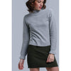 Ribbed Sweater with Ruffle in Gray - Miraposa