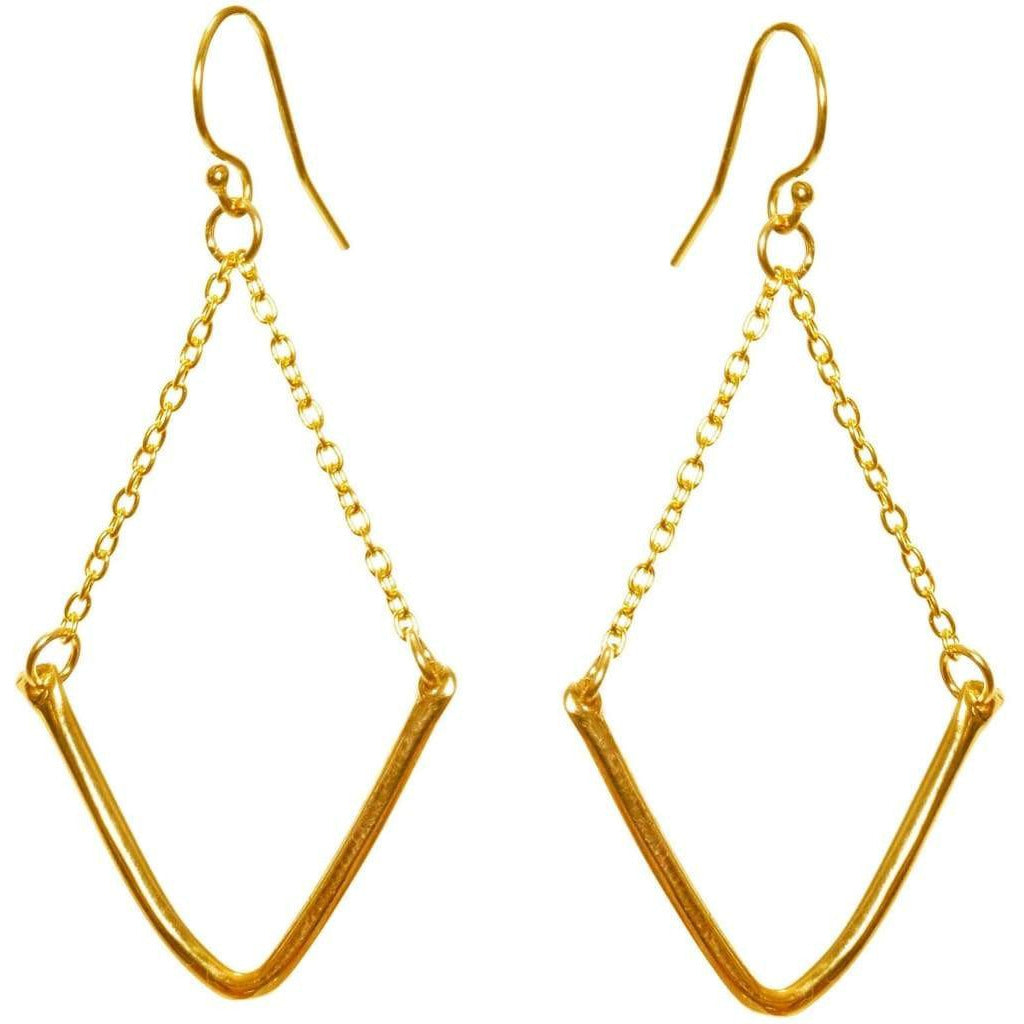 V-Shaped Earrings - Gold Plated - Miraposa