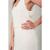 White Mini Dress with Back Crochet Detail - Miraposa